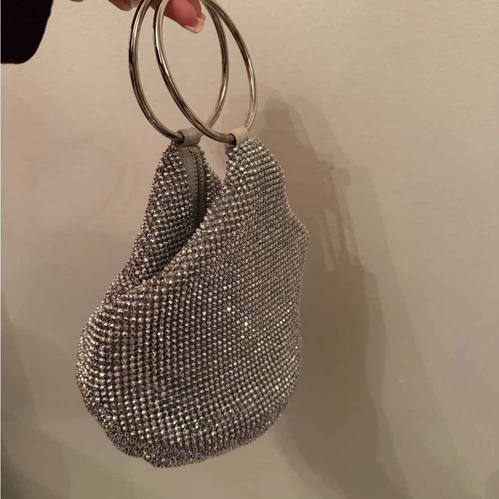 Olga Berg Ellie Crystal Mesh Ring Handle Bag - Picture 5 of 7